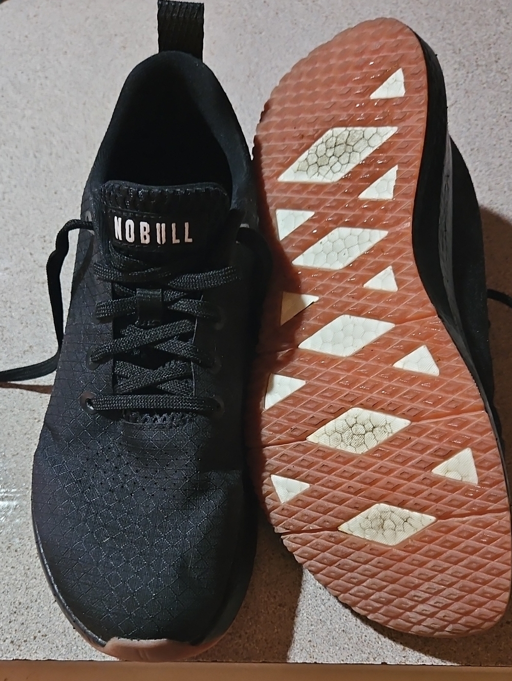 NOBULL Men’s Black Trainers with Orange Outsole